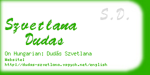 szvetlana dudas business card