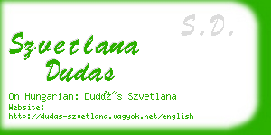 szvetlana dudas business card